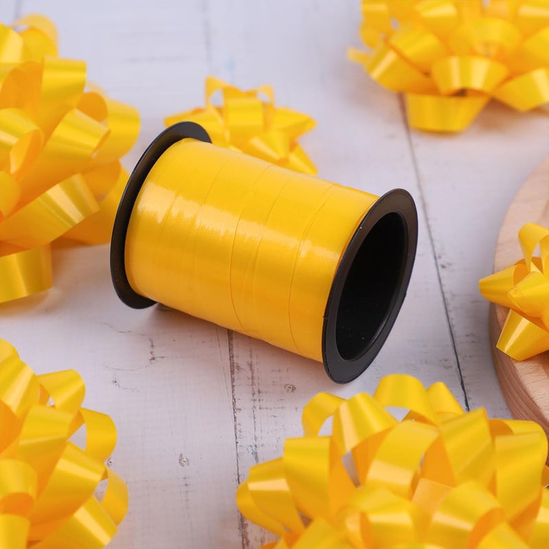 FORBINBO 25 Pcs Gift Bows Assortment - 3 Size Gift Bowsand 1 Crimped Curling Ribbons, Perfect for Christmas, Holiday，Birthdays, Weddings, Baby/Bridal Showers, Party (Yellow) - Image 4